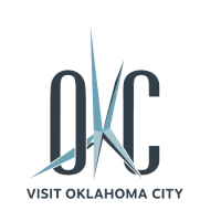 Oklahoma City logo skyline with iconic landmarks like the Devon Tower and Oklahoma City National Memorial