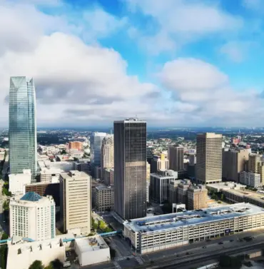 Discover an aerial view of Oklahoma City neighborhood emphasizing real estate investment opportunities and market growth potential.
