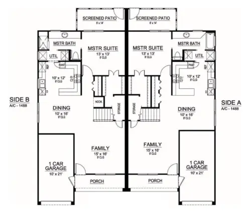 Duplex floor plan